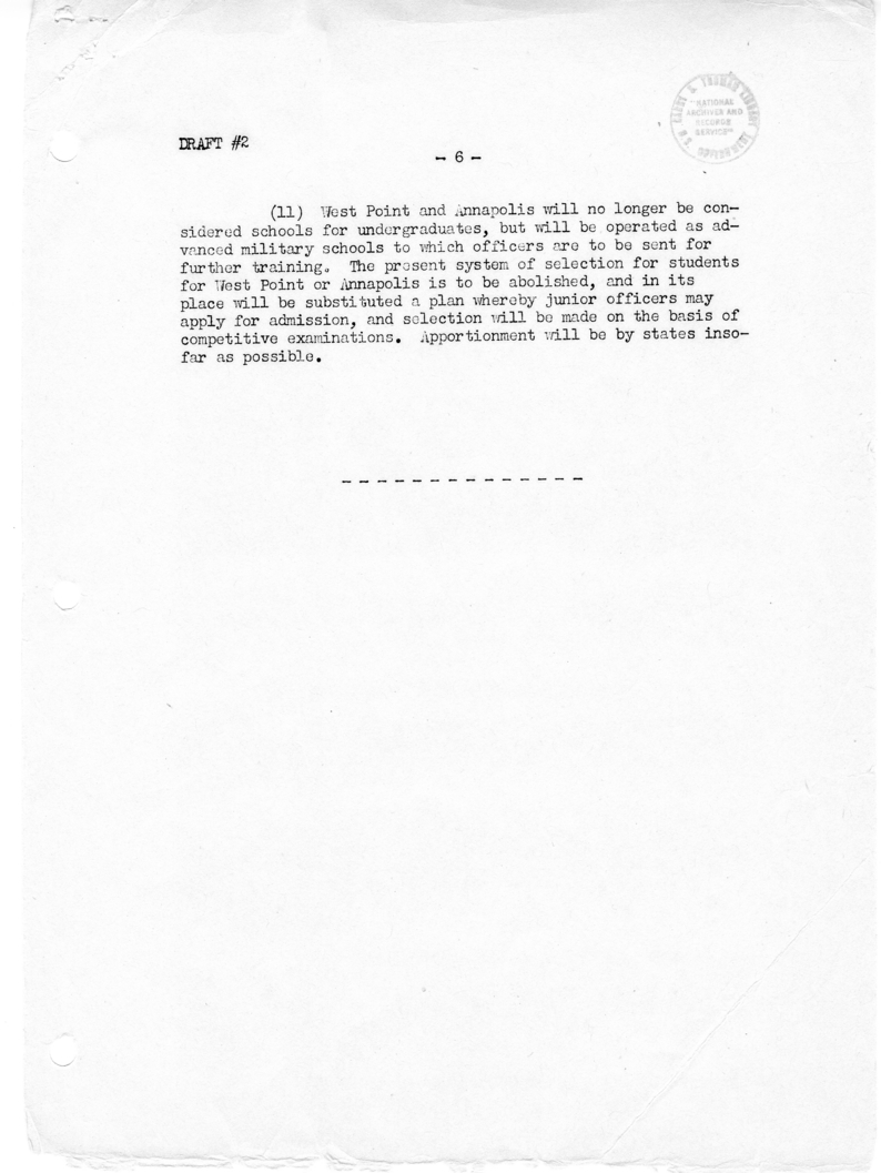 Memorandum on Postwar Military Training