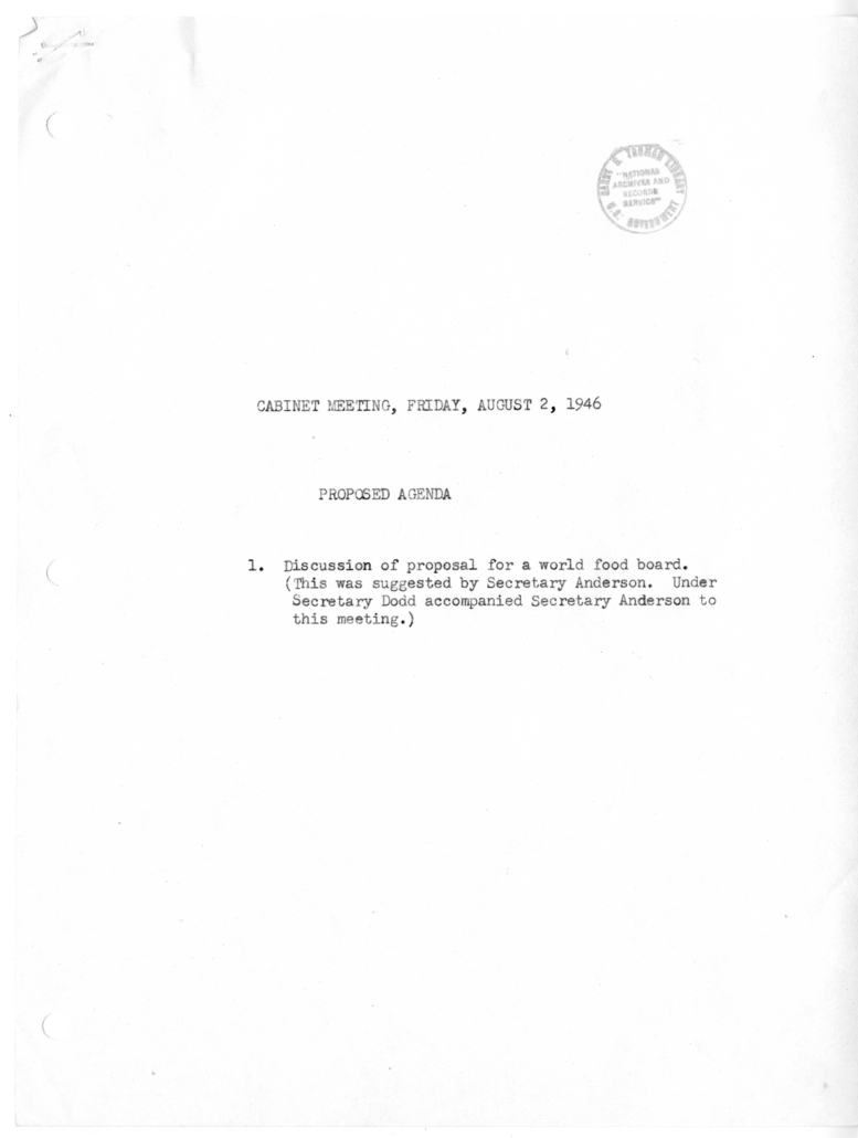Cabinet Meeting Minutes