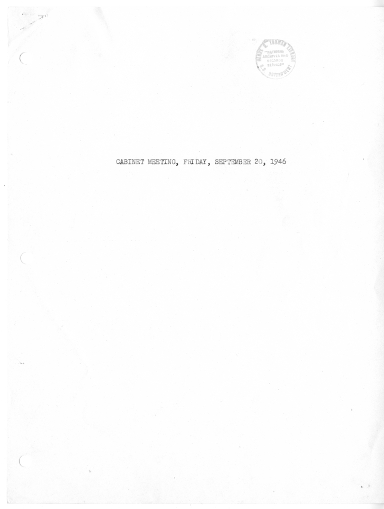 Cabinet Meeting Minutes