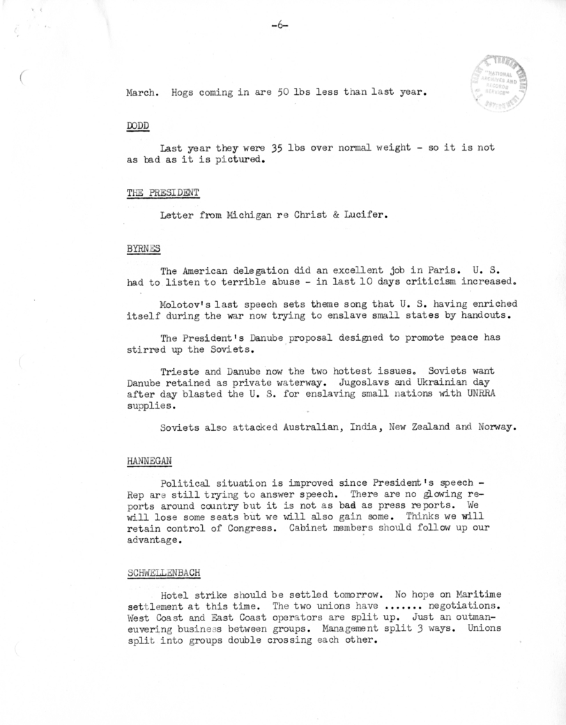 Cabinet Meeting Minutes