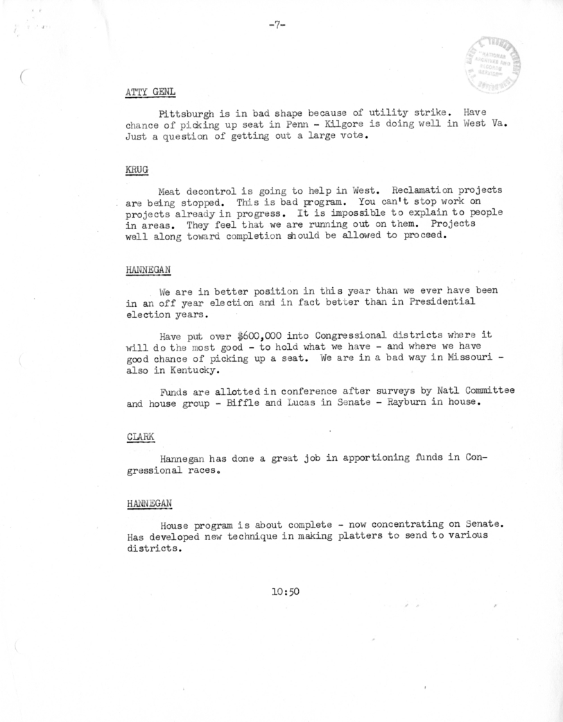 Cabinet Meeting Minutes