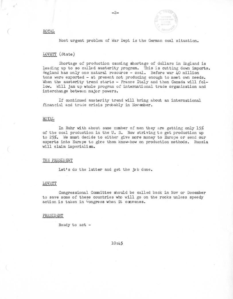Cabinet Meeting Minutes