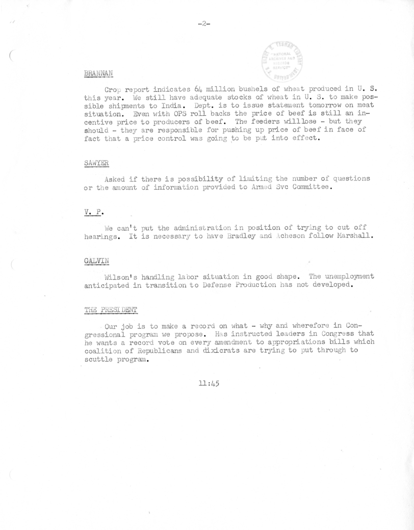 Cabinet Meeting Minutes