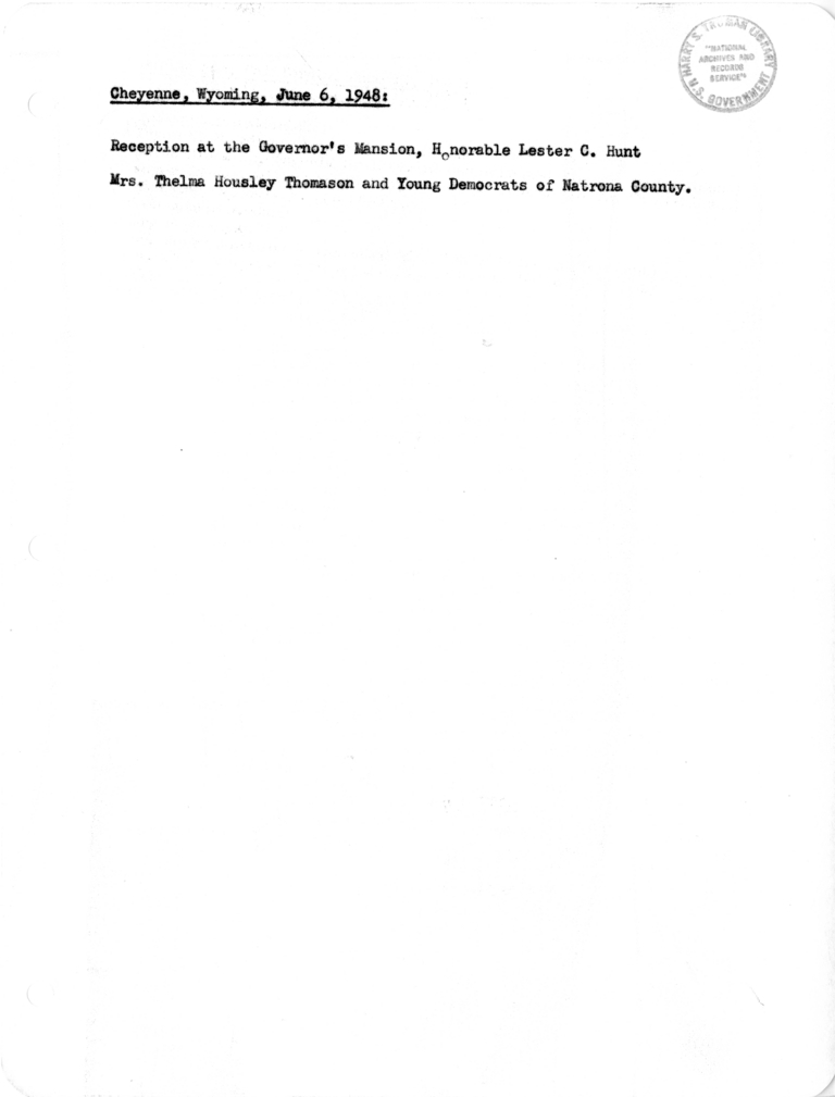 President's Appointments During President Harry S. Truman's Western Trip