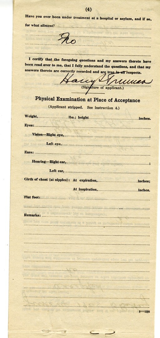 Report of Physical Examination of Harry S. Truman
