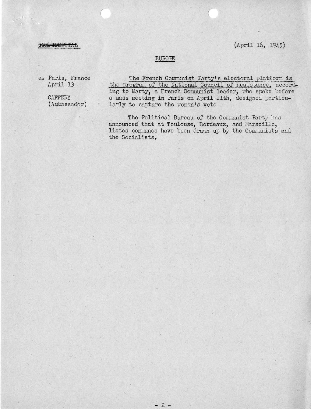 Brief of Telegrams of the Department of State Prepared by Division of Naval Intelligence