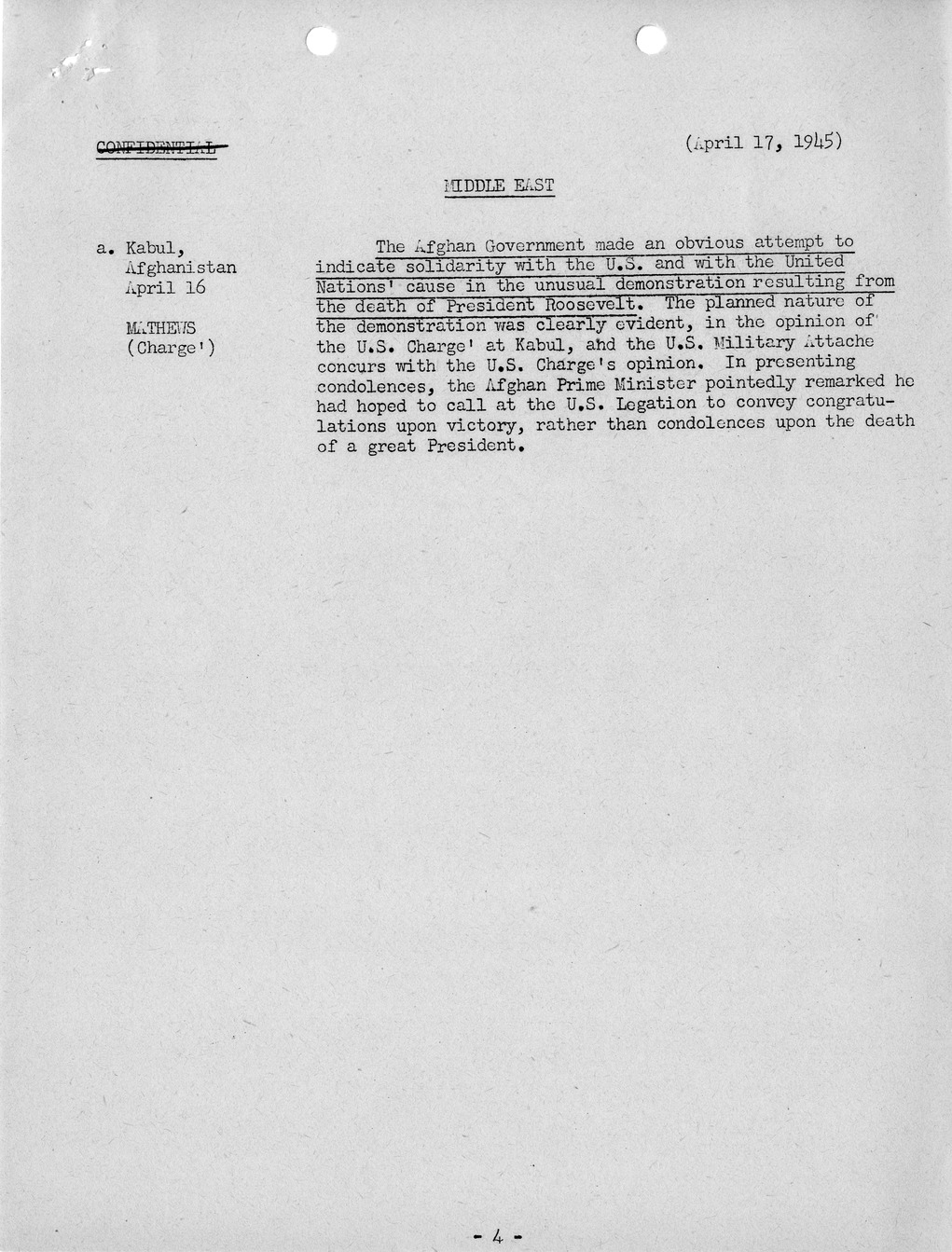 Brief of Telegrams of the Department of State Prepared by Division of Naval Intelligence