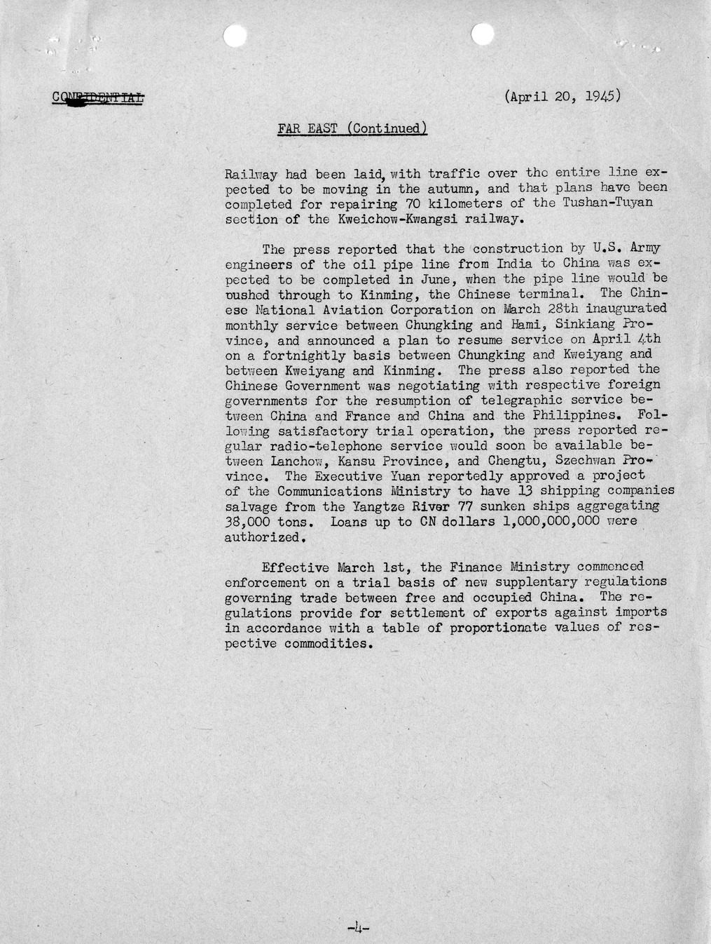 Brief of Telegrams of the Department of State Prepared by Division of Naval Intelligence