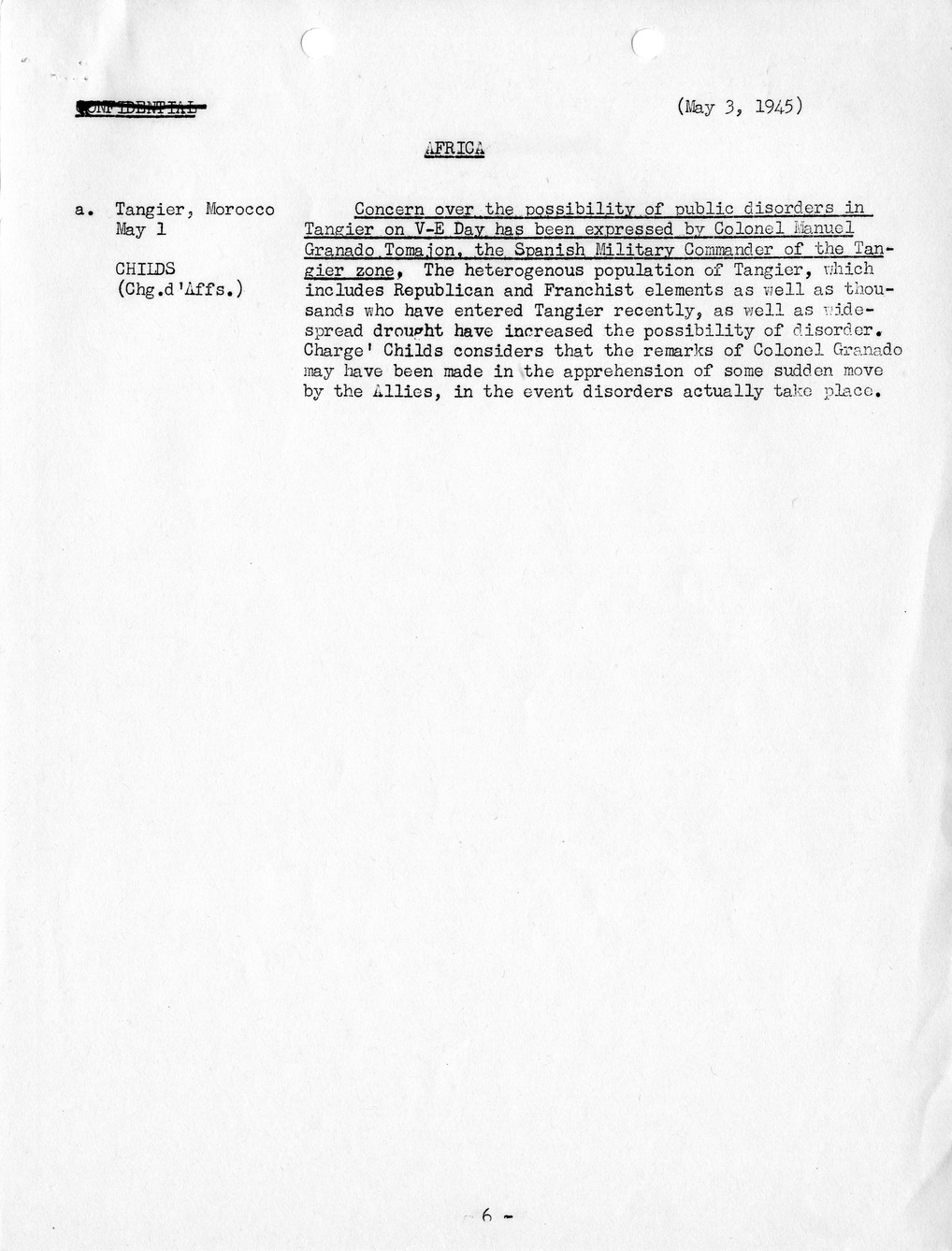 Brief of Telegrams of the Department of State Prepared by Division of Naval Intelligence