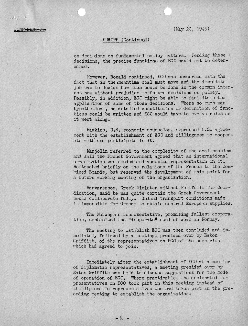 Brief of Telegrams of the Department of State Prepared by Division of Naval Intelligence
