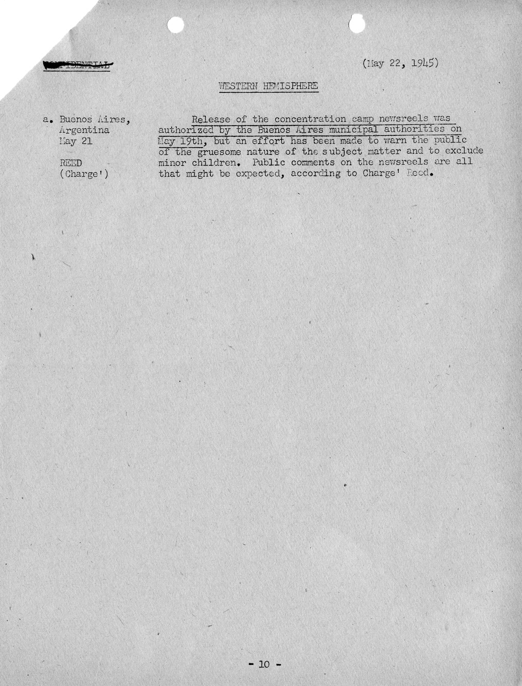 Brief of Telegrams of the Department of State Prepared by Division of Naval Intelligence