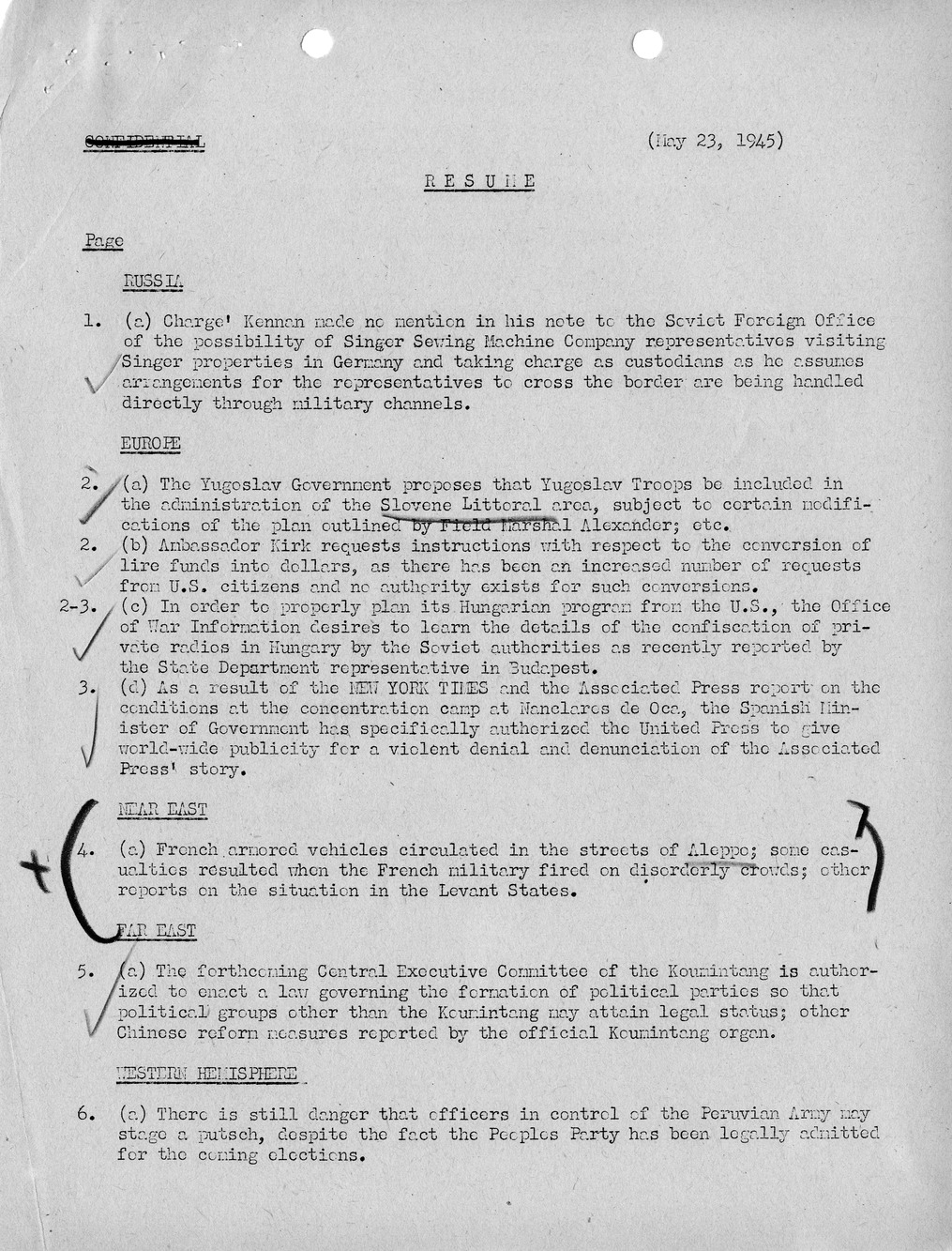 Brief of Telegrams of the Department of State Prepared by Division of Naval Intelligence