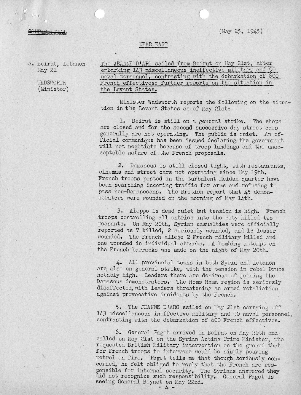 Brief of Telegrams of the Department of State Prepared by Division of Naval Intelligence