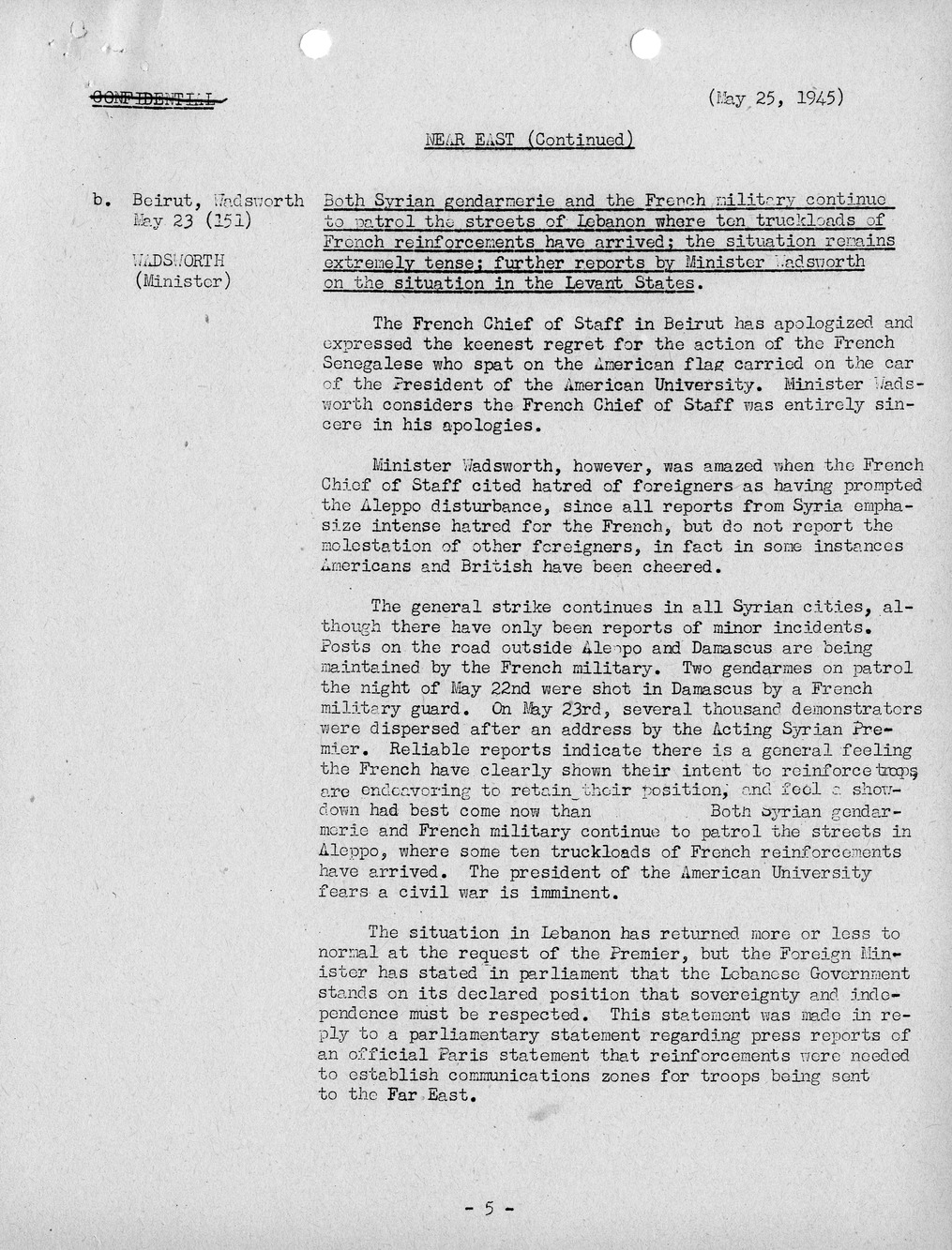 Brief of Telegrams of the Department of State Prepared by Division of Naval Intelligence