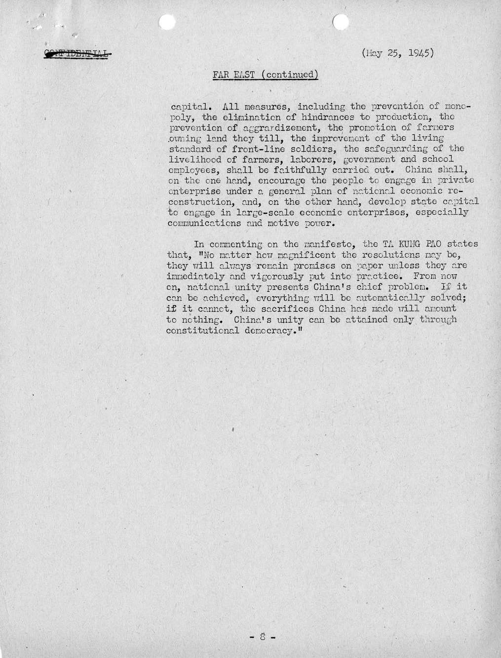 Brief of Telegrams of the Department of State Prepared by Division of Naval Intelligence