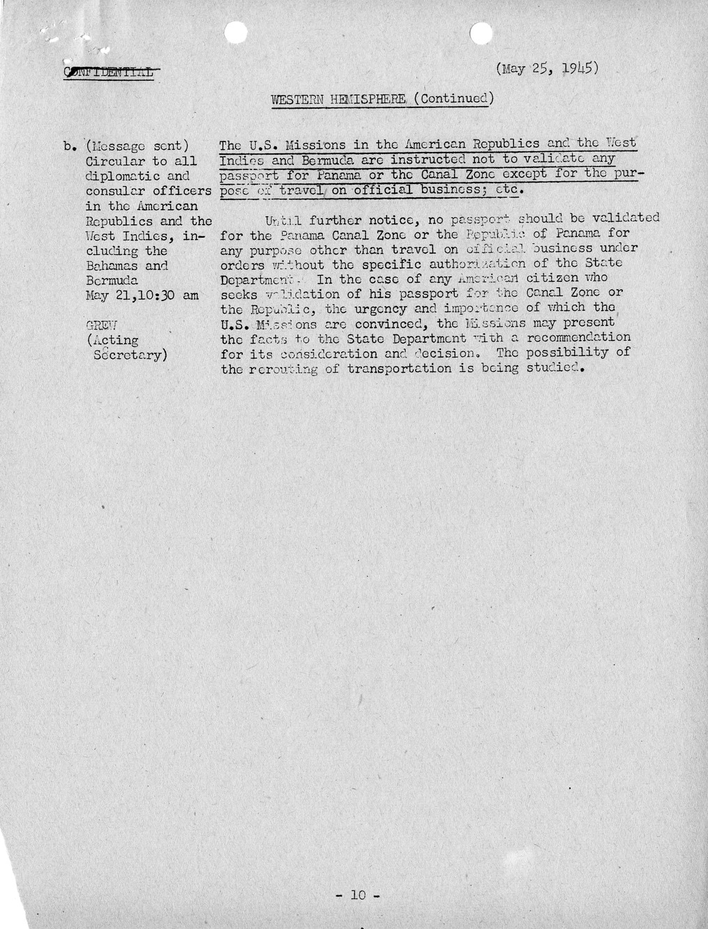 Brief of Telegrams of the Department of State Prepared by Division of Naval Intelligence