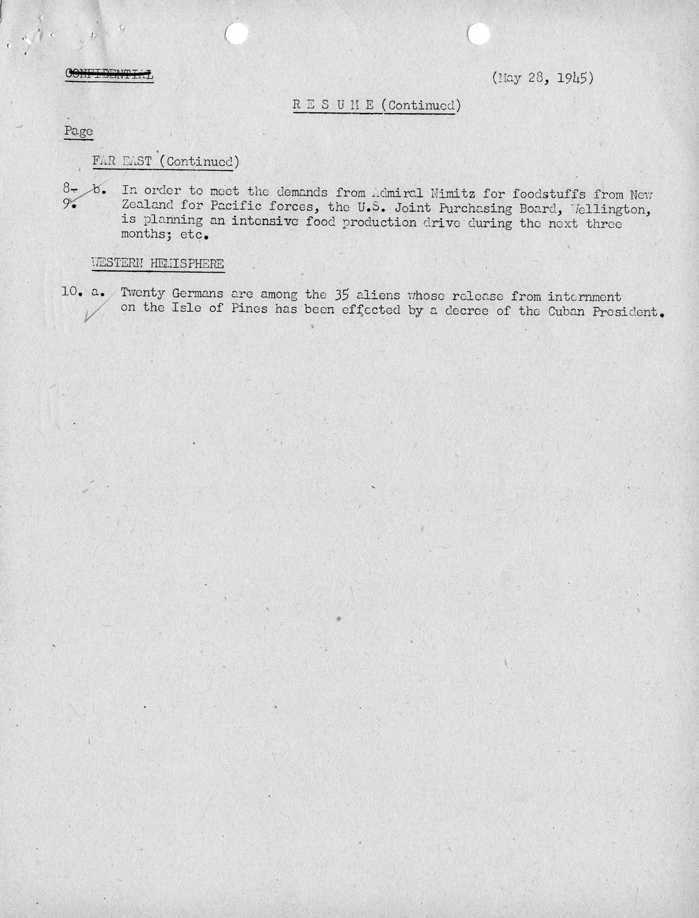 Brief of Telegrams of the Department of State Prepared by Division of Naval Intelligence