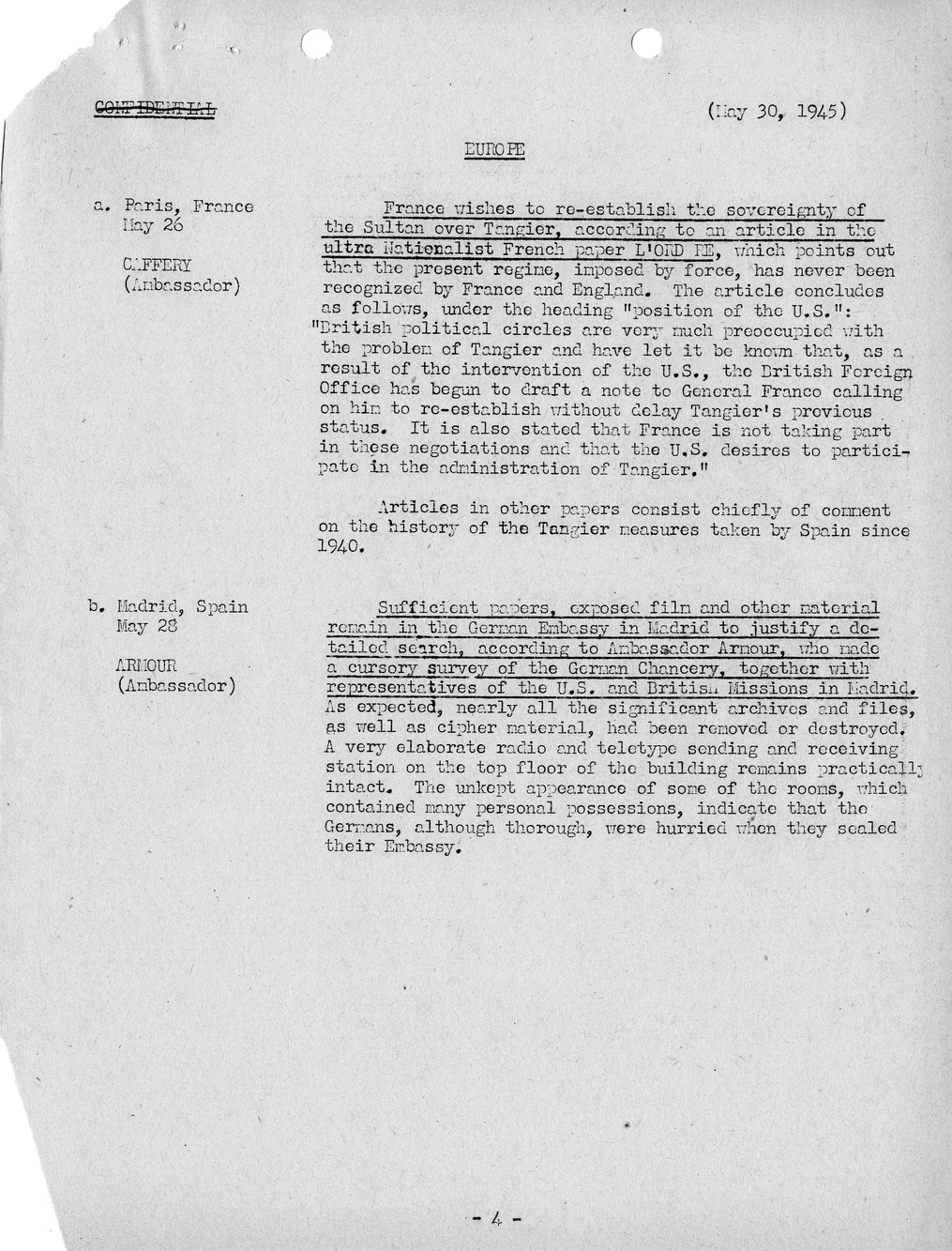 Brief of Telegrams of the Department of State Prepared by Division of Naval Intelligence