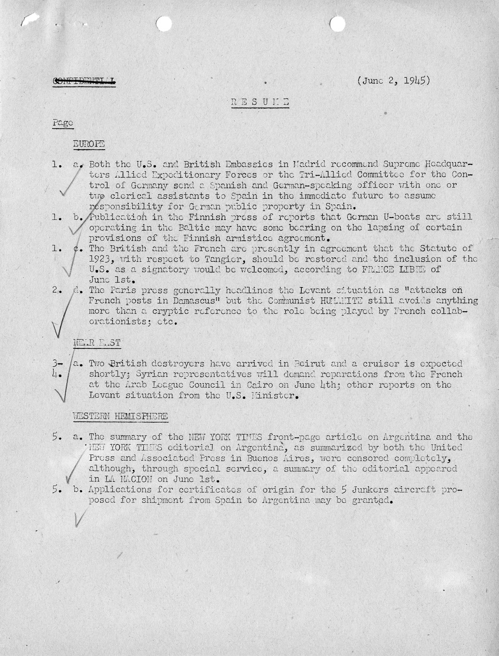 Brief of Telegrams of the Department of State Prepared by Division of Naval Intelligence
