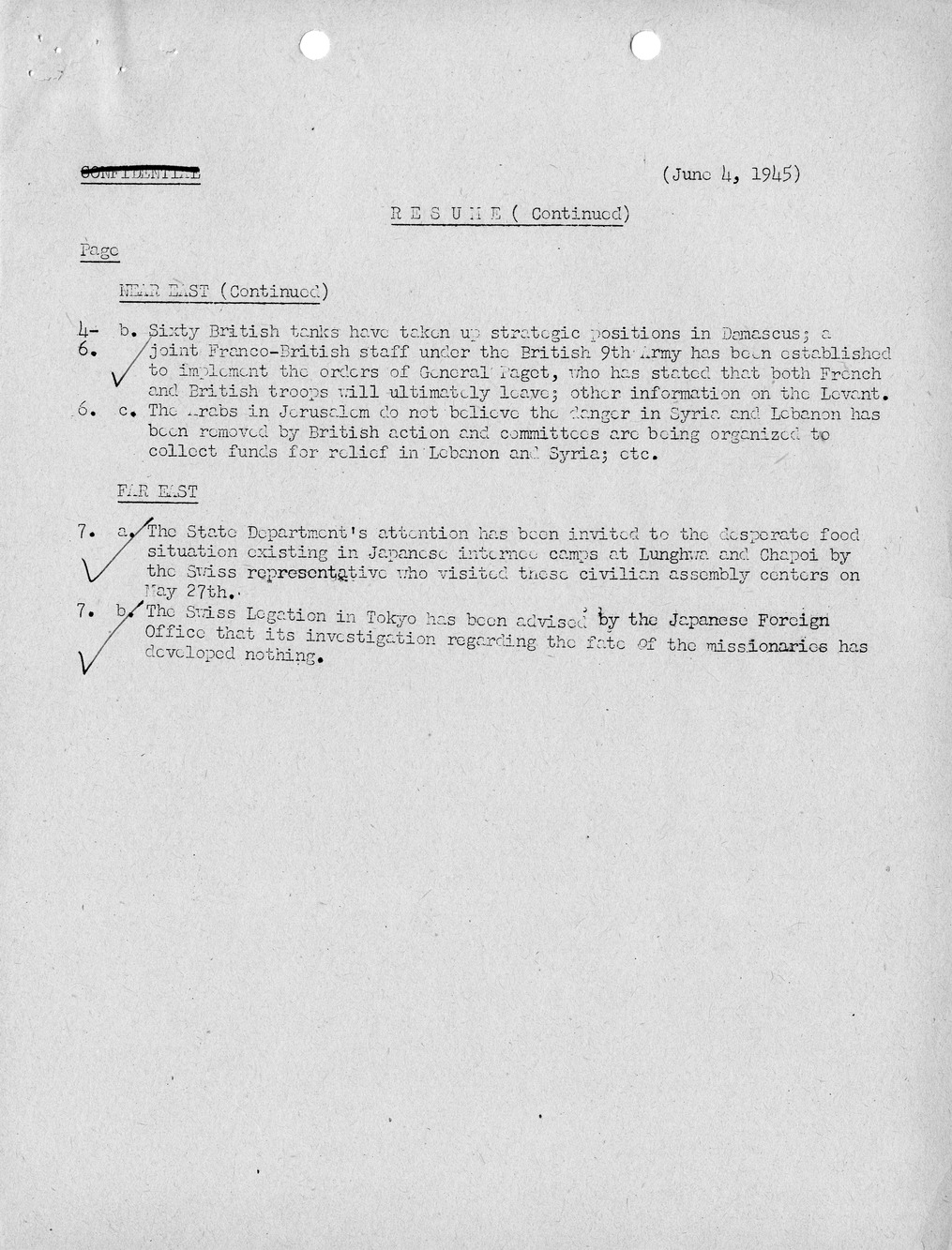 Brief of Telegrams of the Department of State Prepared by Division of Naval Intelligence