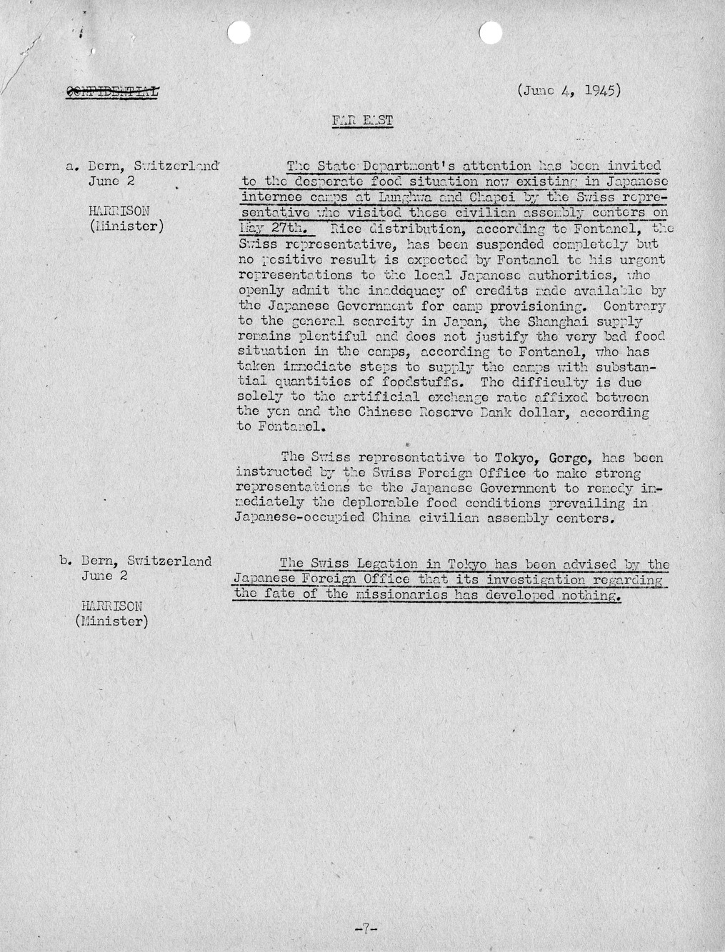 Brief of Telegrams of the Department of State Prepared by Division of Naval Intelligence