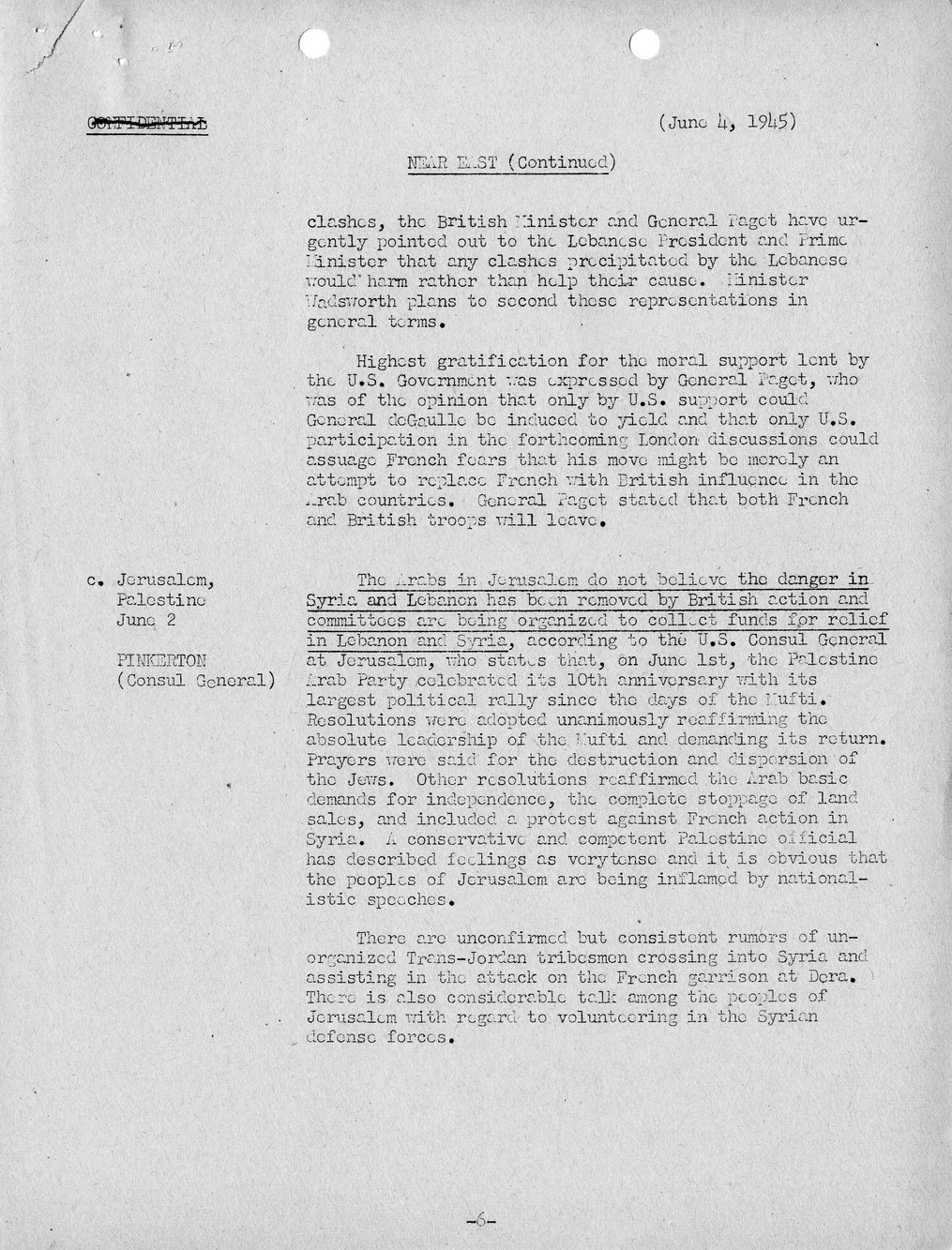 Brief of Telegrams of the Department of State Prepared by Division of Naval Intelligence
