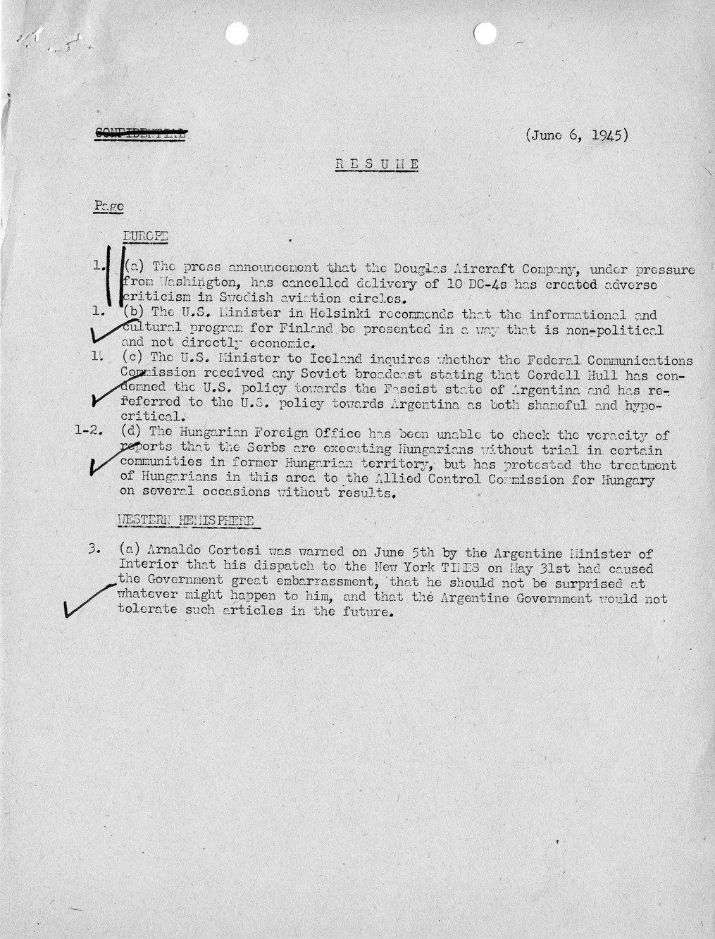Brief of Telegrams of the Department of State Prepared by Division of Naval Intelligence