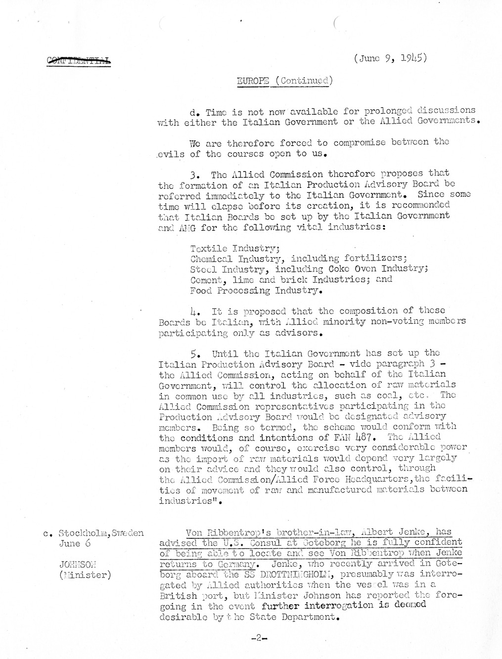 Brief of Telegrams of the Department of State Prepared by Division of Naval Intelligence