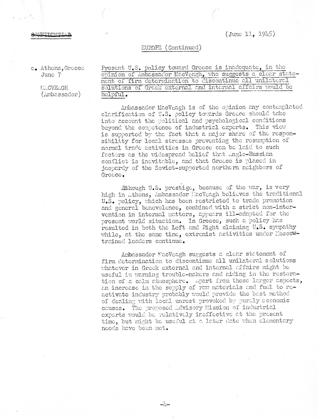 Brief of Telegrams of the Department of State Prepared by Division of Naval Intelligence