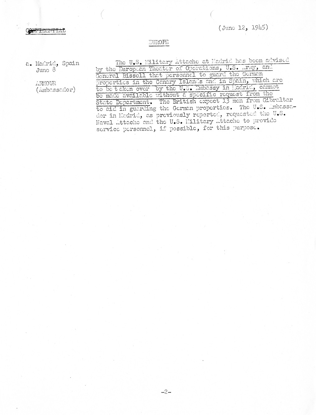 Brief of Telegrams of the Department of State Prepared by Division of Naval Intelligence