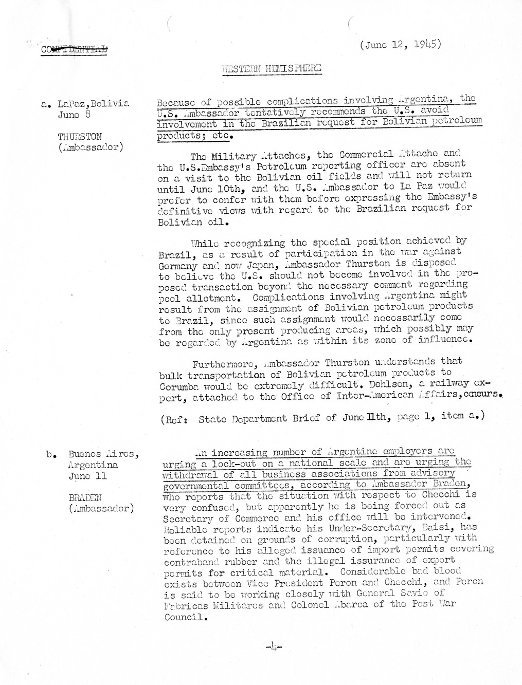 Brief of Telegrams of the Department of State Prepared by Division of Naval Intelligence