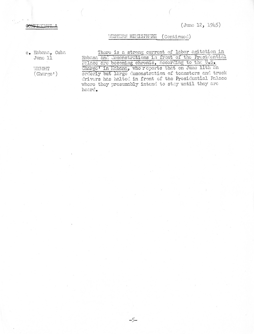 Brief of Telegrams of the Department of State Prepared by Division of Naval Intelligence