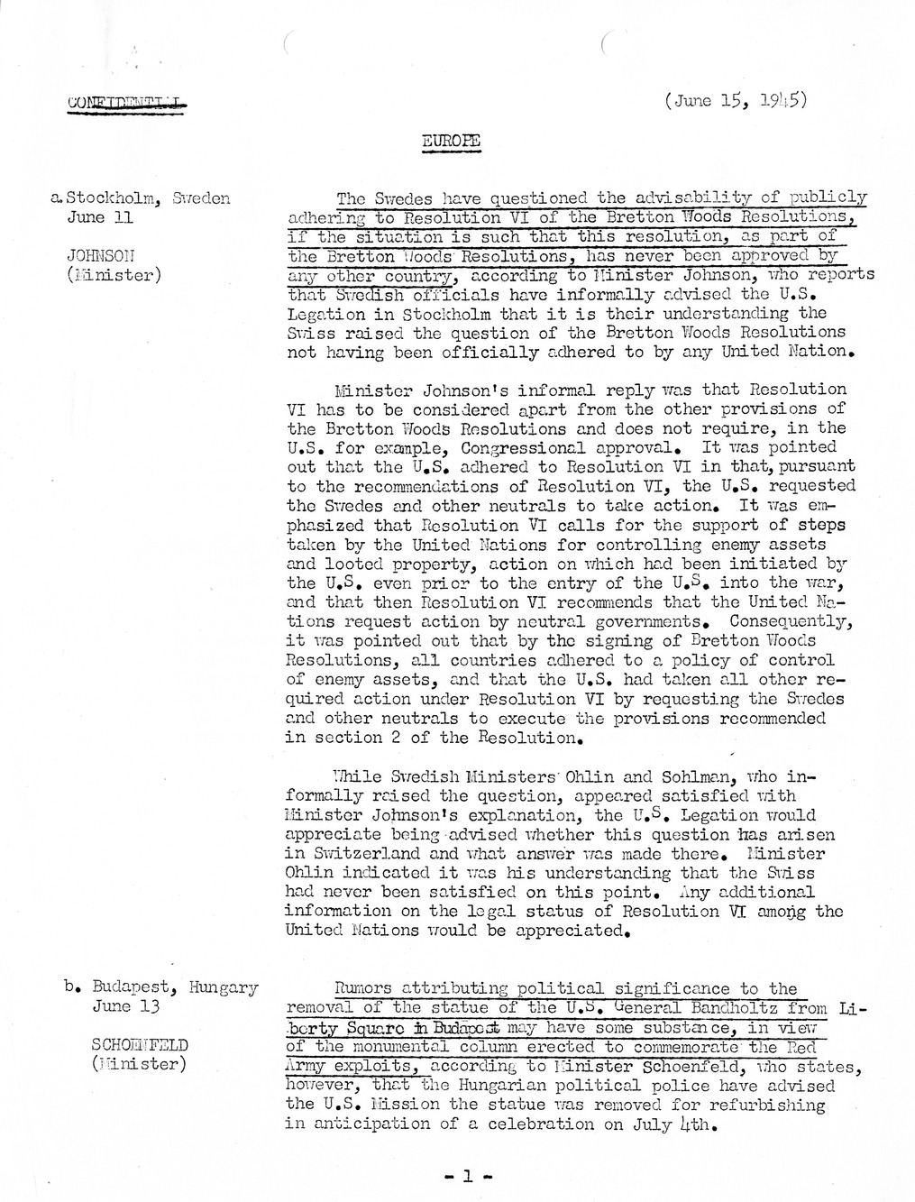 Brief of Telegrams of the Department of State Prepared by Division of Naval Intelligence