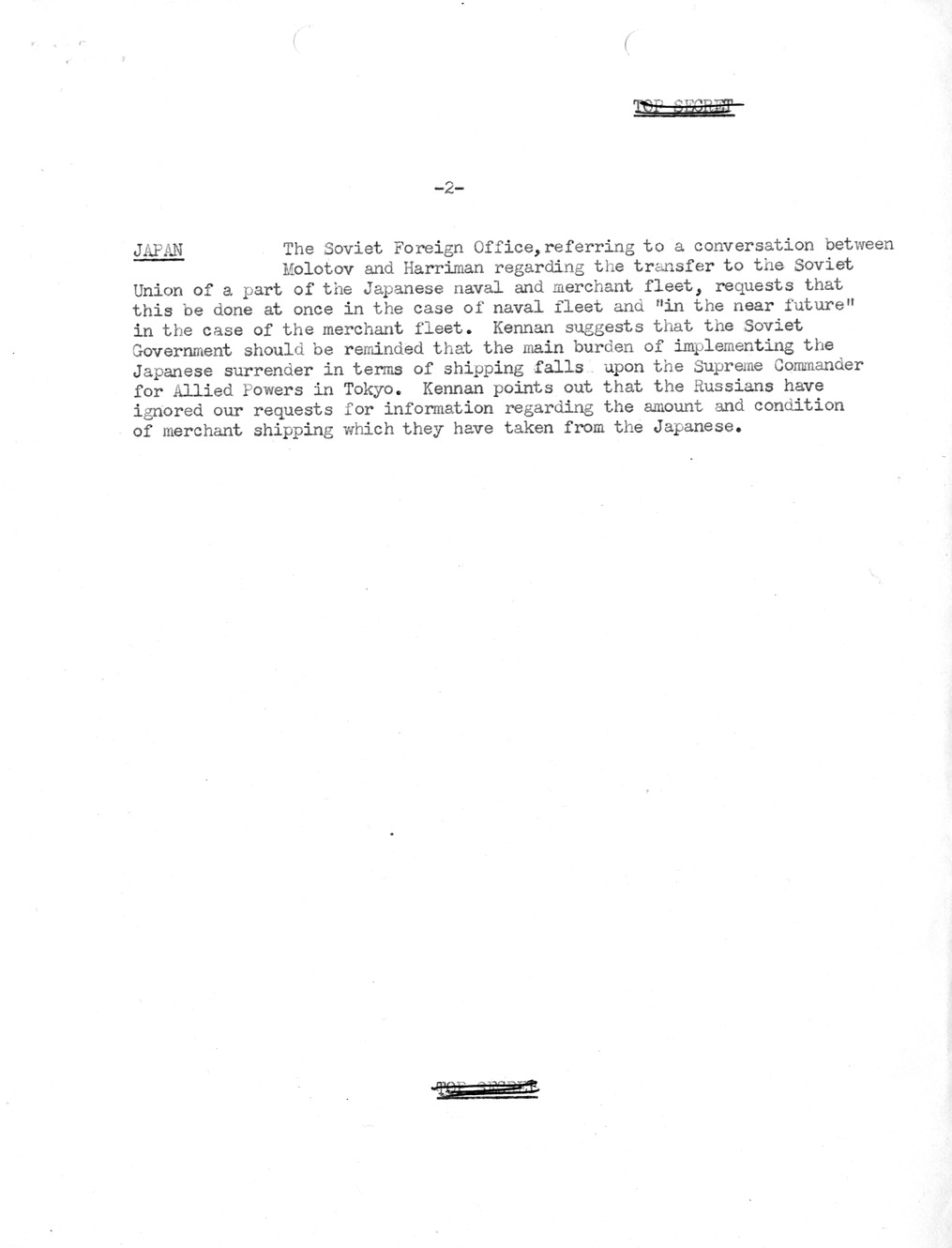 Memorandum, Department of State Summary of Telegrams