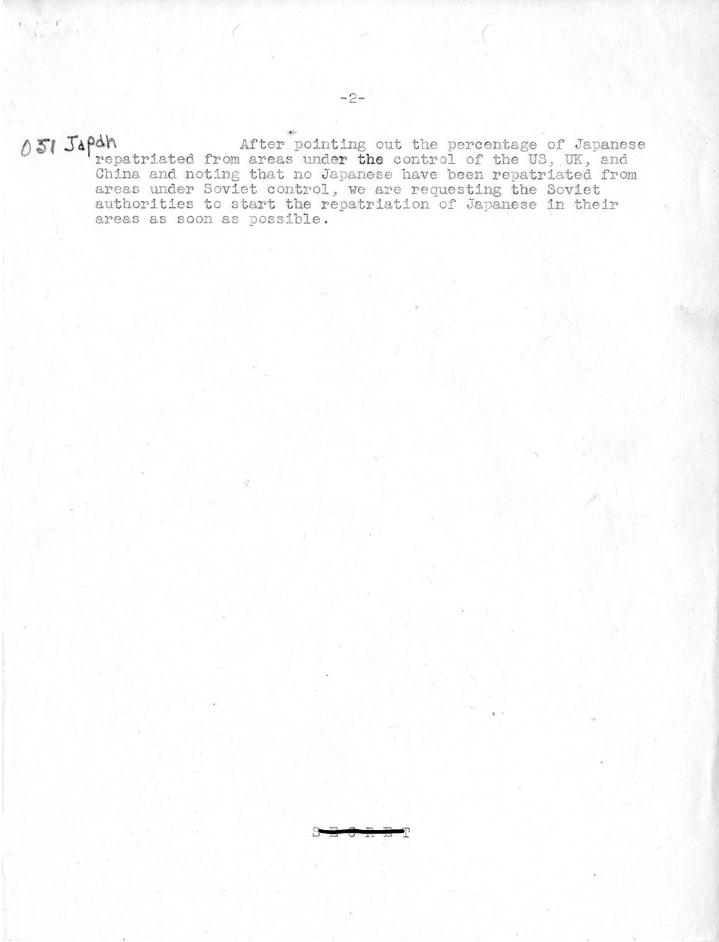 Memorandum, Department of State Summary of Telegrams