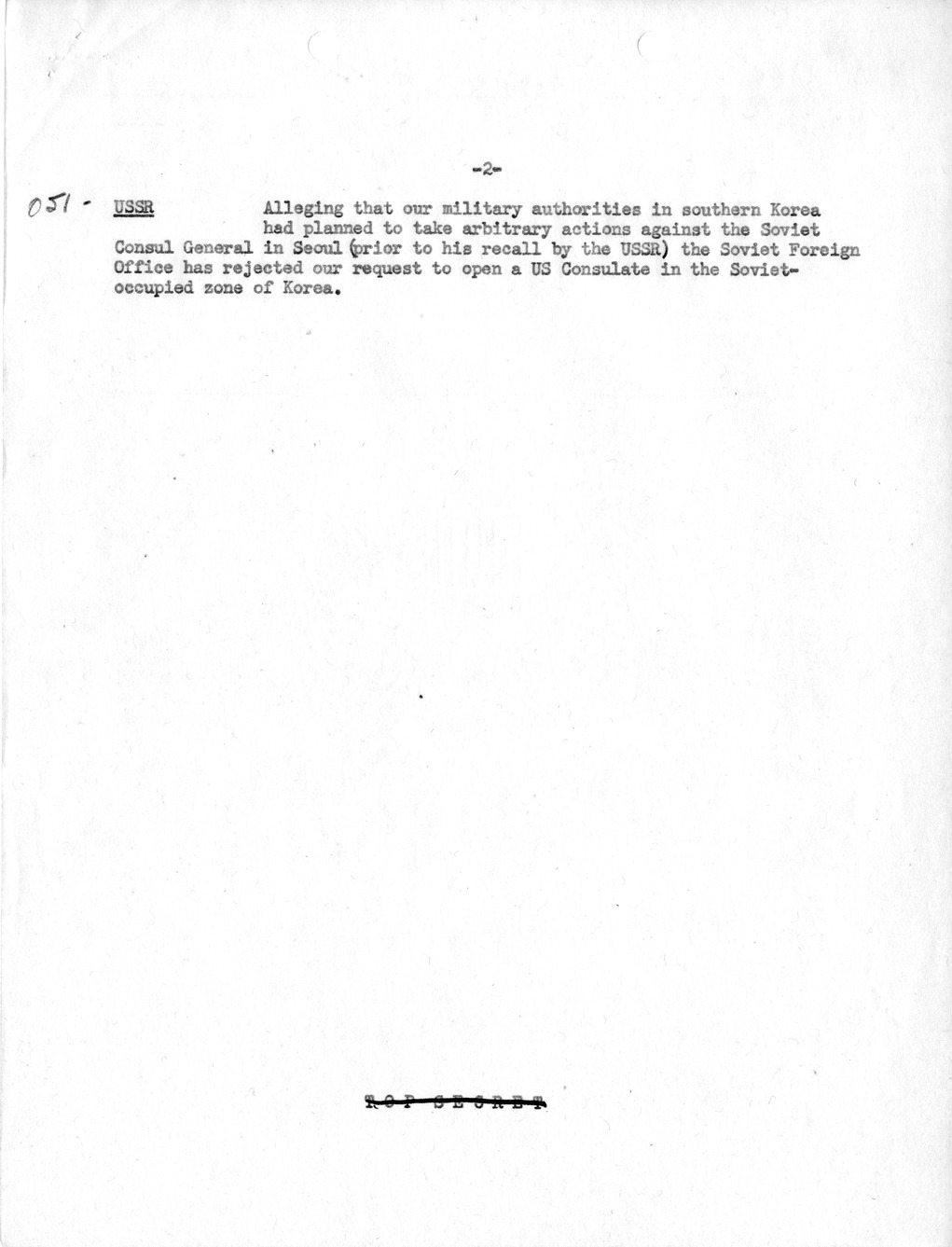 Memorandum, Department of State Summary of Telegrams
