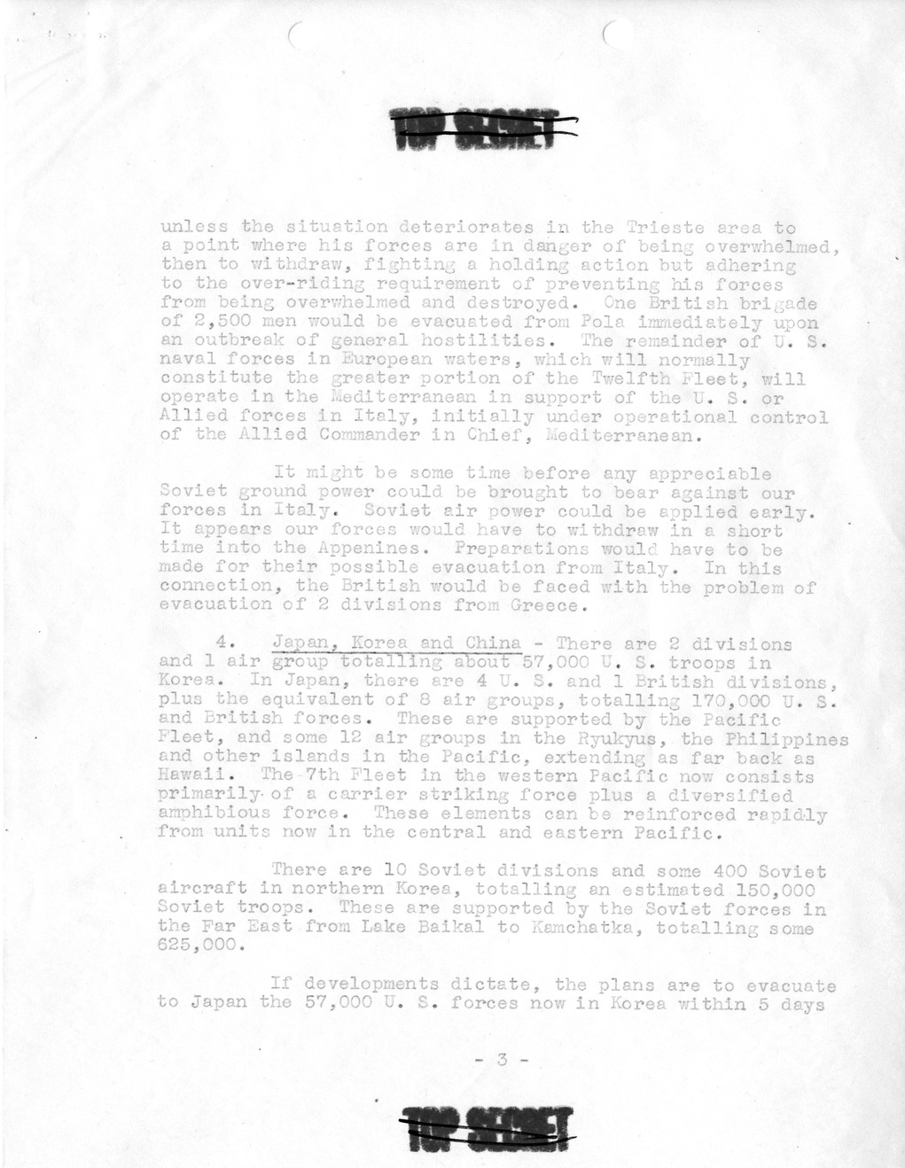 Memorandum from The Joint Chiefs of Staff to President Harry S. Truman