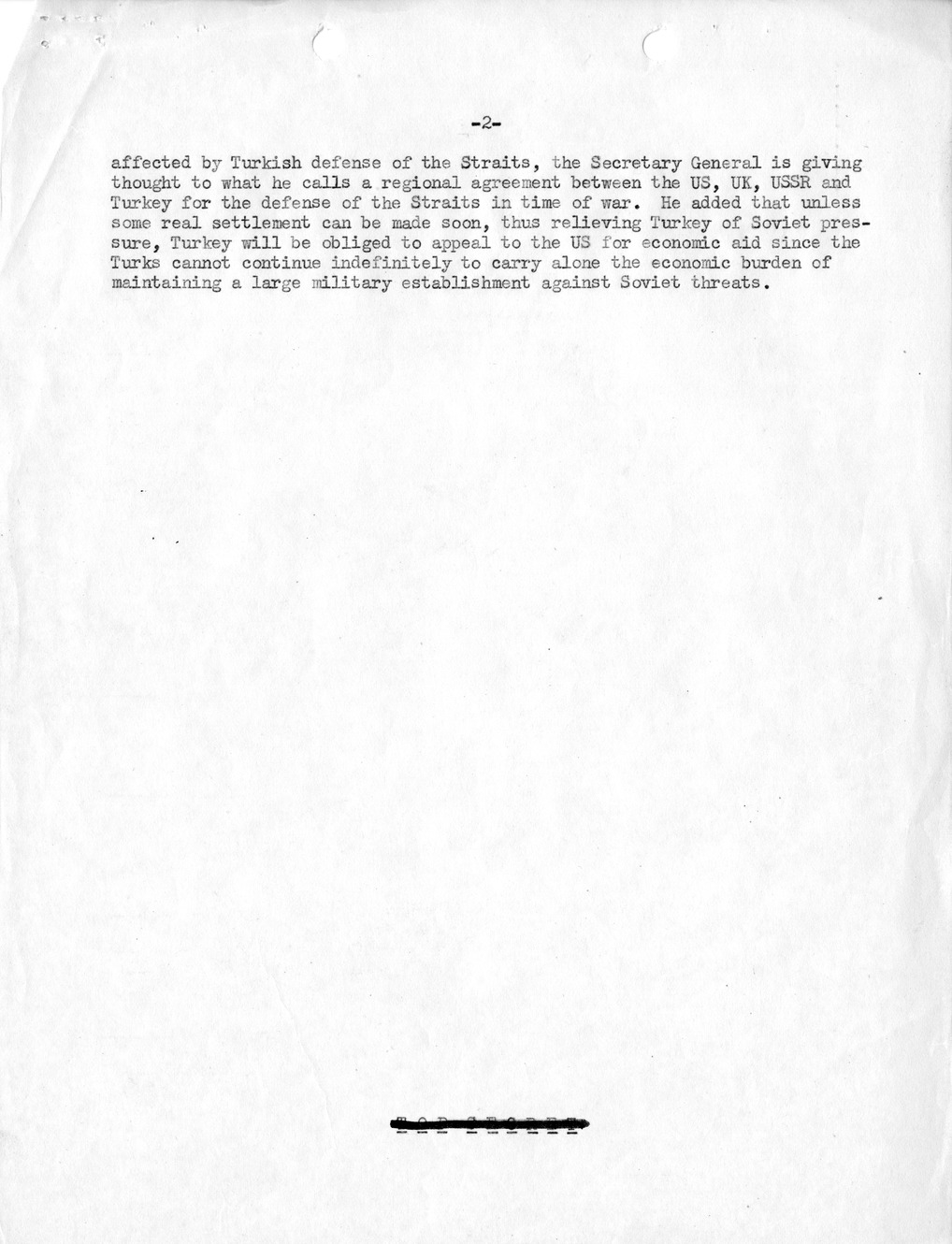 Memorandum, Department of State Summary of Telegrams