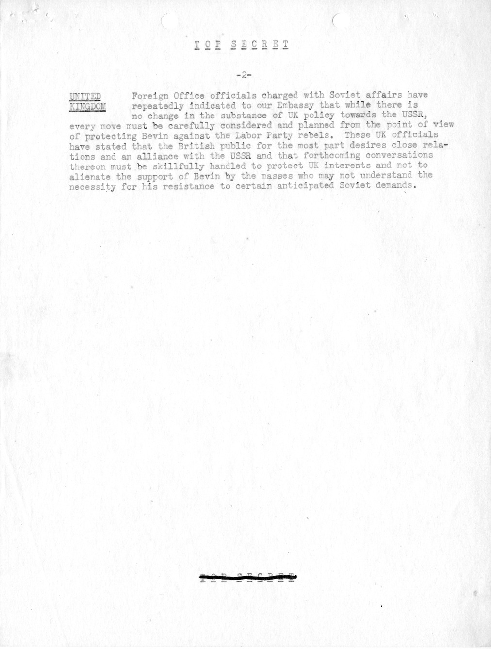 Memorandum, State Department Summary of Telegrams