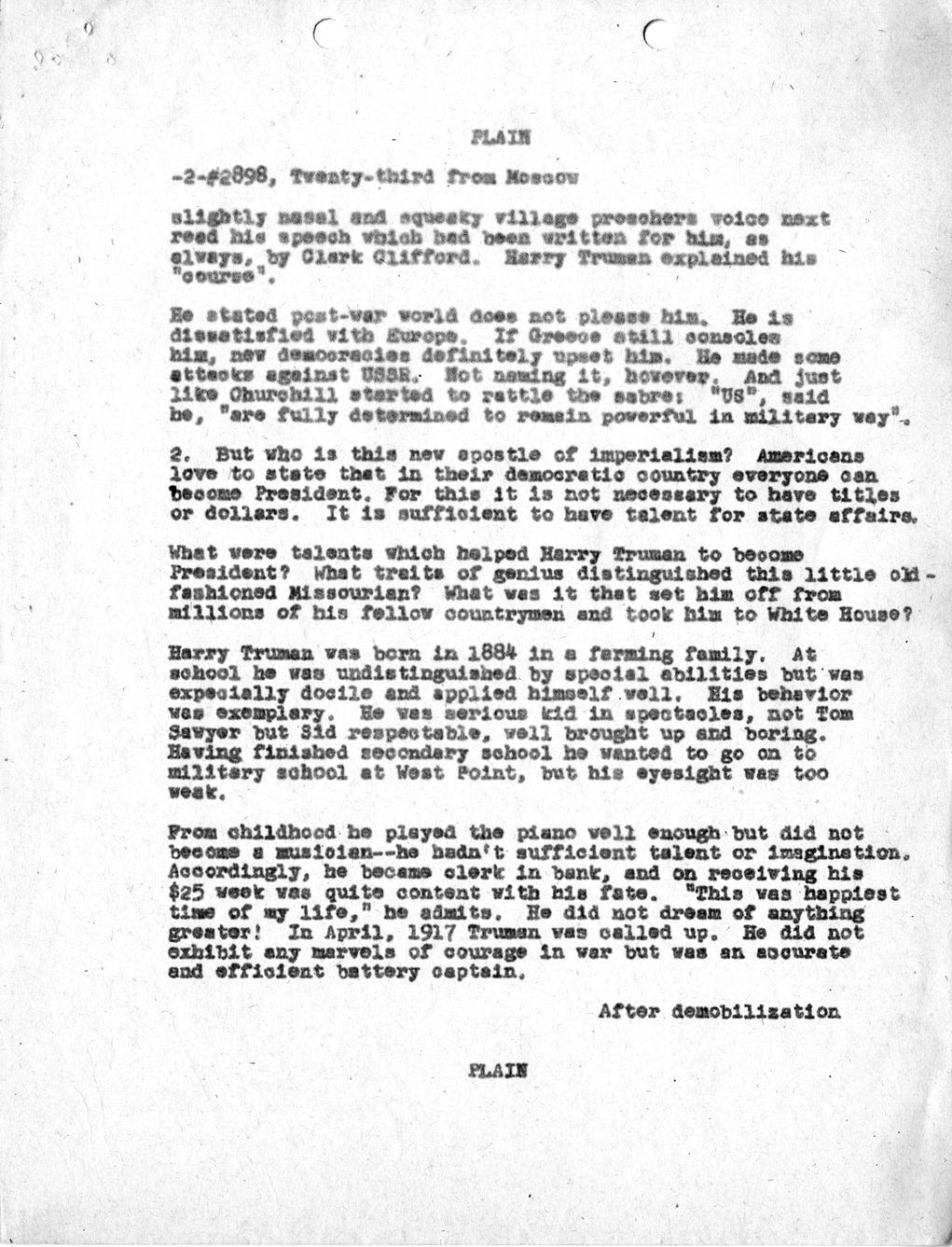 Telegram from United States Ambassador to the Soviet Union Walter Bedell Smith of Article from Soviet Literary Gazette
