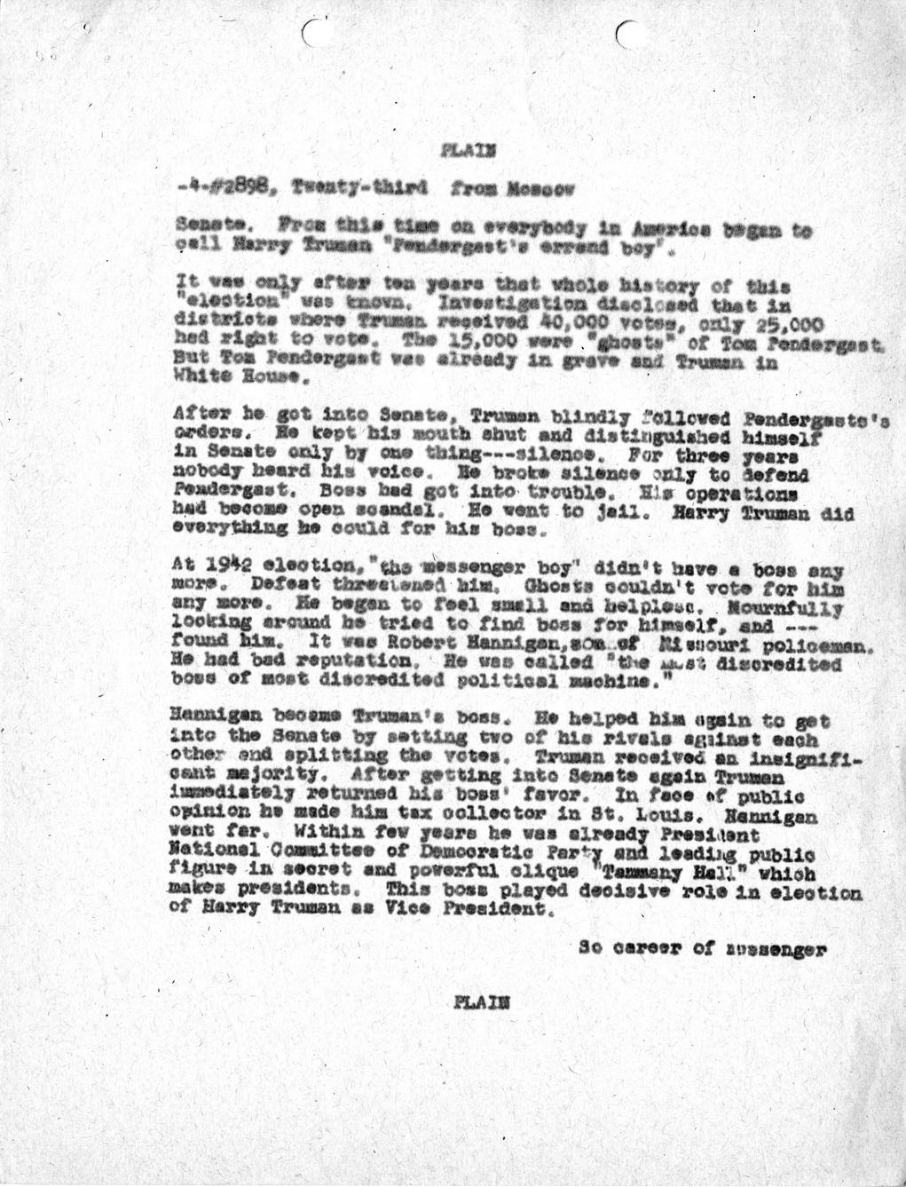 Telegram from United States Ambassador to the Soviet Union Walter Bedell Smith of Article from Soviet Literary Gazette