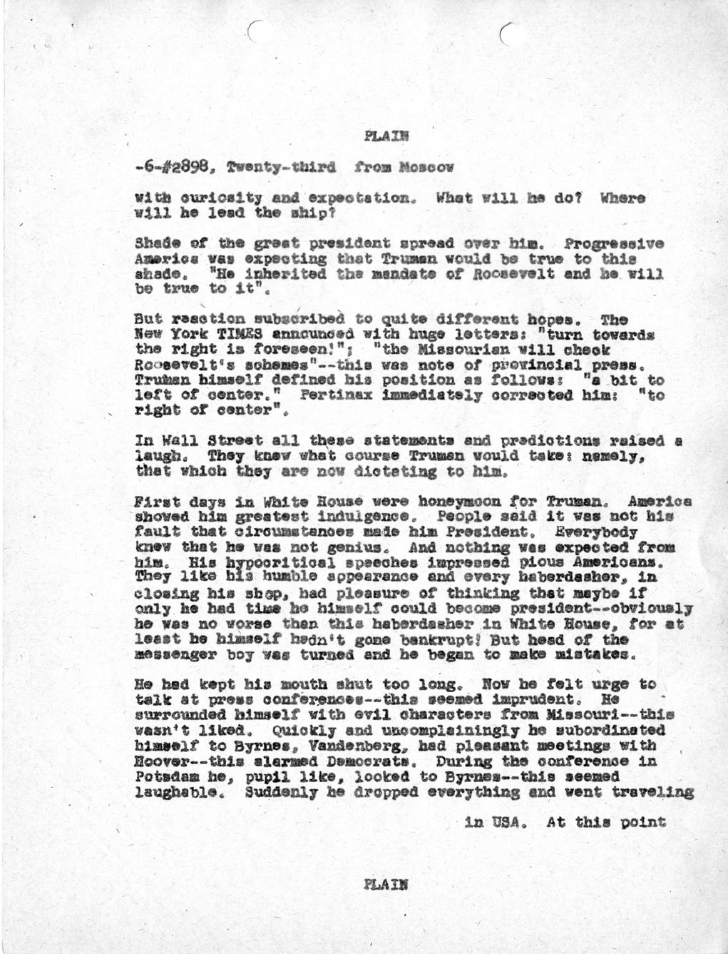 Telegram from United States Ambassador to the Soviet Union Walter Bedell Smith of Article from Soviet Literary Gazette