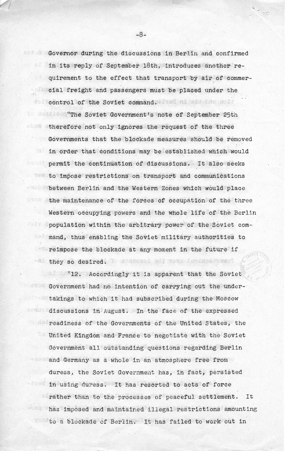 Department of State Press Release