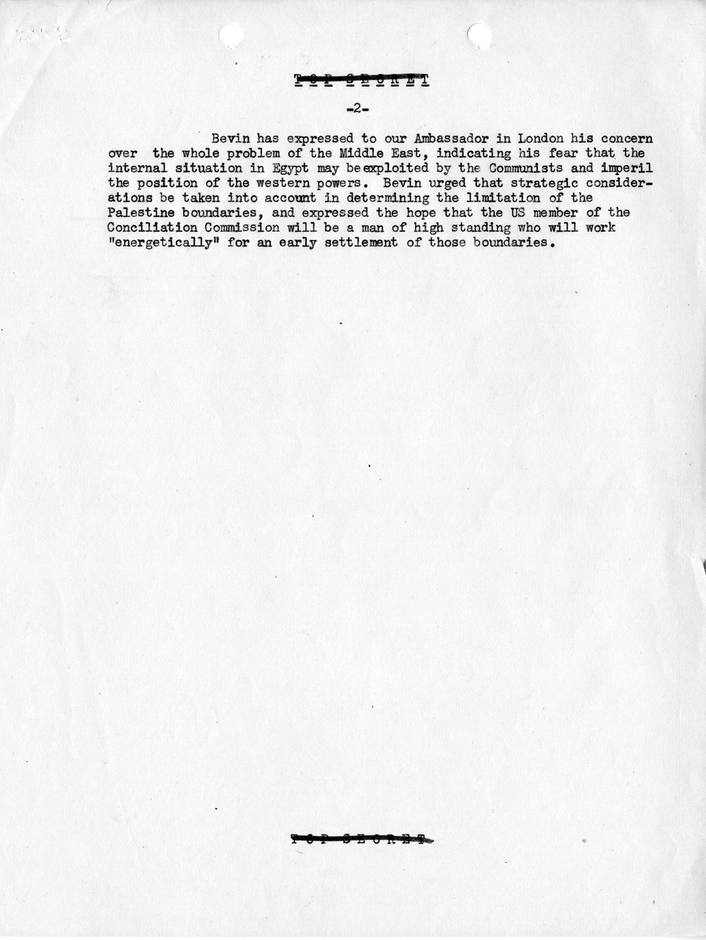 Memorandum, Department of State Summary of Telegrams