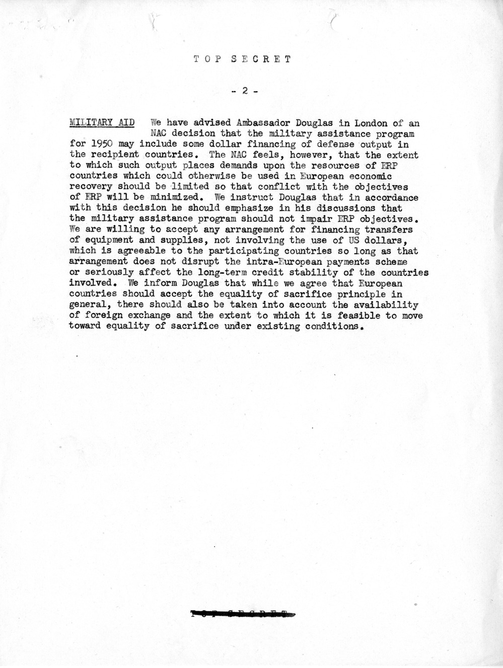 Memorandum, Department of State Summary of Telegrams