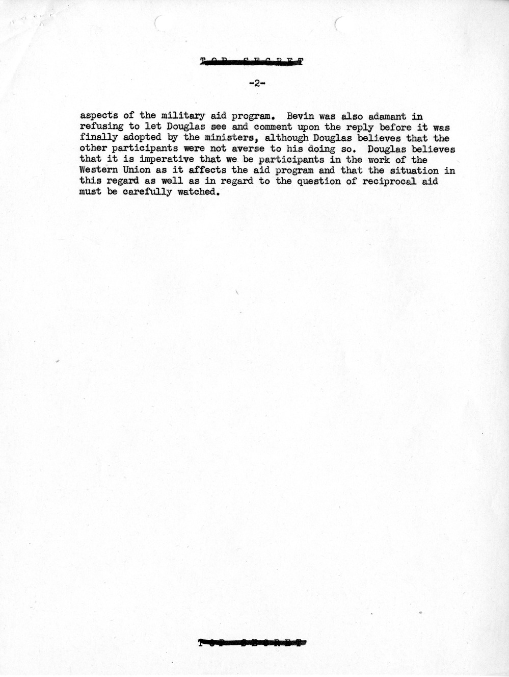 Memorandum, Department of State Summary of Telegrams