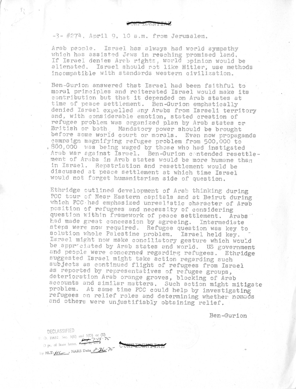 Telegram from William C. Burdett, Jr., to Secretary of State Dean Acheson
