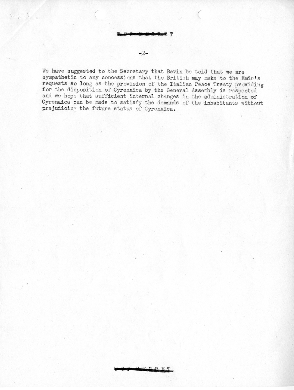 Memorandum, Department of State Summary of Telegrams