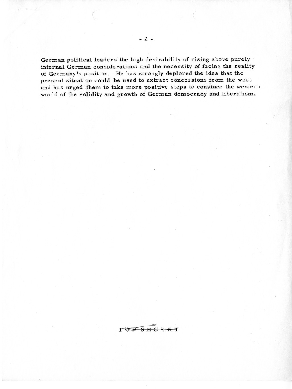 Memorandum, State Department Summary of Telegrams