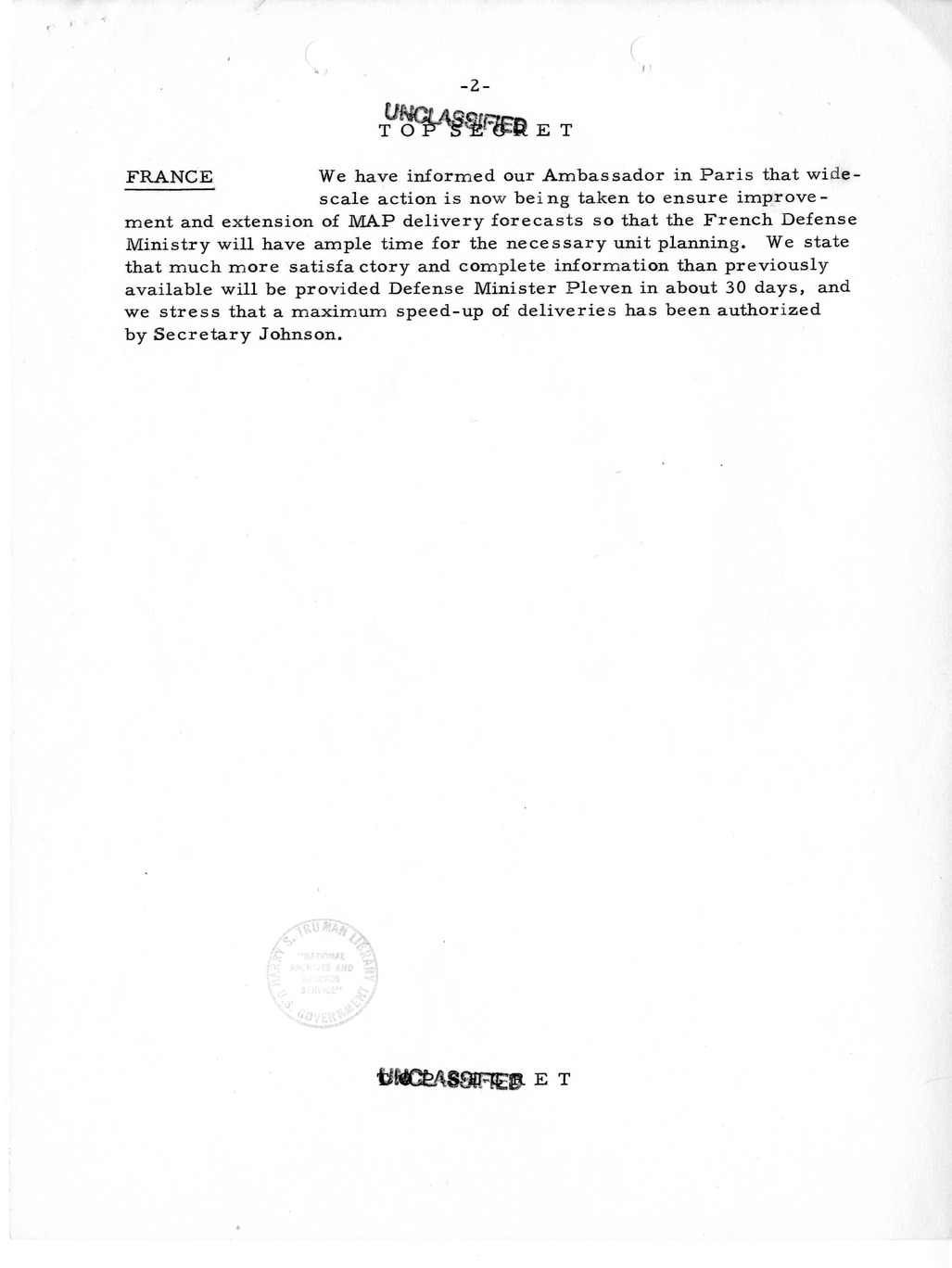 Memorandum, Department of State Summary of Telegrams